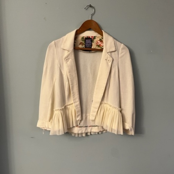Free People knit jacket w/ chiffon - (size 4) - Picture 1 of 2